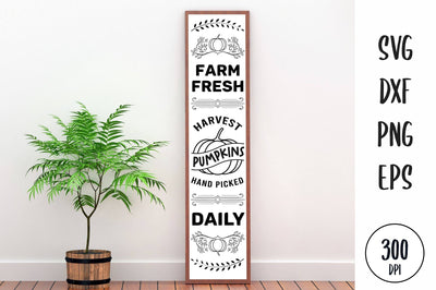 Farm Fresh Harvest Pumpkins Hand Picked Daily Porch Sign SVG SVG futivesvg 