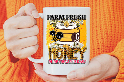 Farm fresh honey pure.organic Sublimation PNG, Bee Sublimation Design Sublimation Regulrcrative 