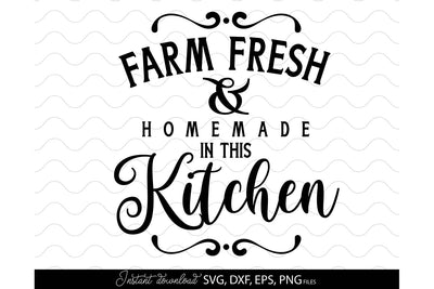 Farm Fresh Kitchen SVG | Farmhouse Kitchen Sign | Rustic Kitchen Sign SVG SVG March Design Studio 