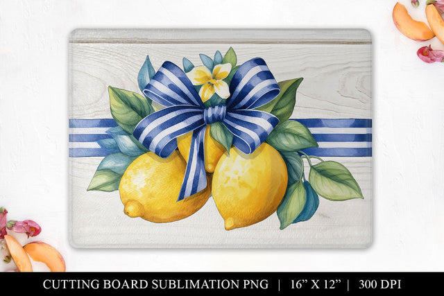 Farm Fresh Lemons Sublimation Cutting Board Design PNG Sublimation BijouBay 
