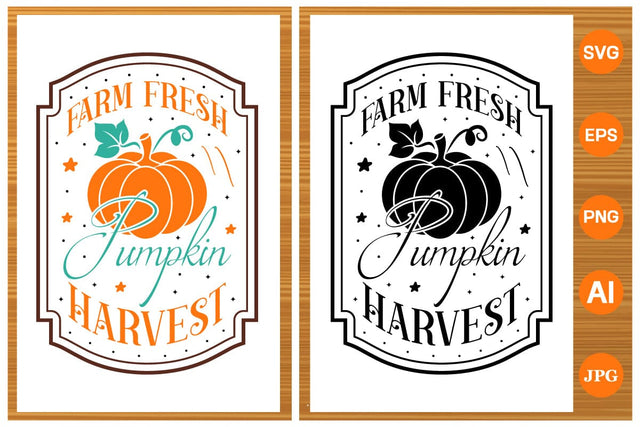 Farm Fresh Pumpkin Harvest Svg Design SVG designmaster24 