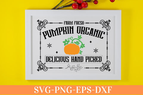 Farm fresh pumpkin organic delicious hand picked SVG SVG DESIGNISTIC 