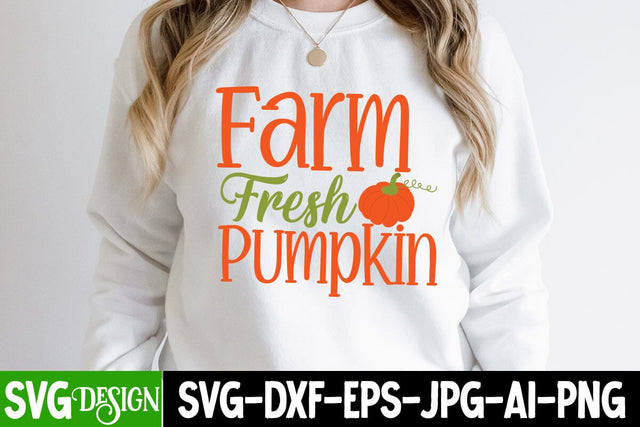 Farm Fresh Pumpkin SVG Cut File ,Farm Fresh Pumpkin SVG Design, Thanksgiving SVG Quotes , Thanksgiving SVG Design , Fall SVG Design, Autumn SVG Cut File SVG BlackCatsMedia 
