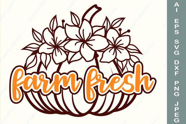 Farm fresh pumpkin svg, Farmhouse sign svg, Fall svg design SVG AnastasiyaArtDesign 