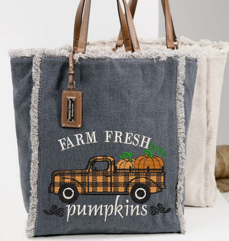 Farm Fresh Pumpkins embroidery design, Autumn truck embroidery, thanksgiving day embroidery design, 5 sizes, instant download. Embroidery/Applique DESIGNS ArtEMByNatalia 