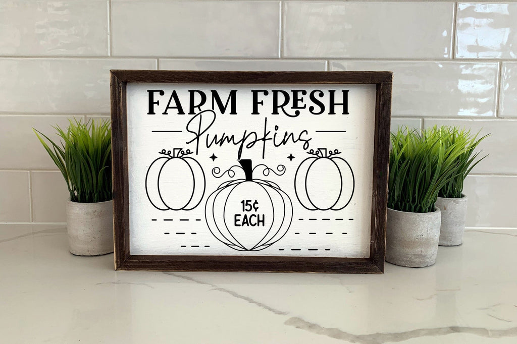 Farm Fresh Pumpkins - Fall Farmhouse Sign SVG - So Fontsy