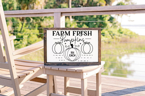 Farm Fresh Pumpkins - Fall Farmhouse Sign SVG SVG CraftLabSVG 