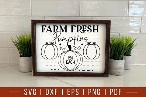 Farm Fresh Pumpkins - Fall Farmhouse Sign SVG SVG CraftLabSVG 