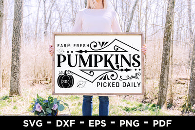 Farm Fresh Pumpkins - Fall Sign Making SVG SVG CraftLabSVG 