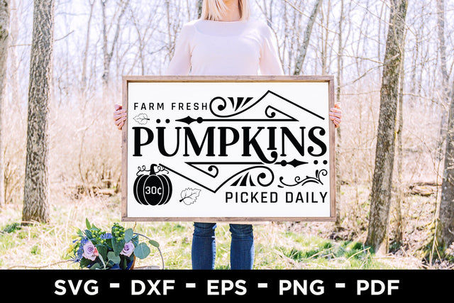 Farm Fresh Pumpkins - Fall Sign Making SVG SVG CraftLabSVG 