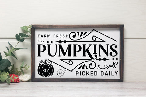 Farm Fresh Pumpkins - Fall Sign Making SVG SVG CraftLabSVG 
