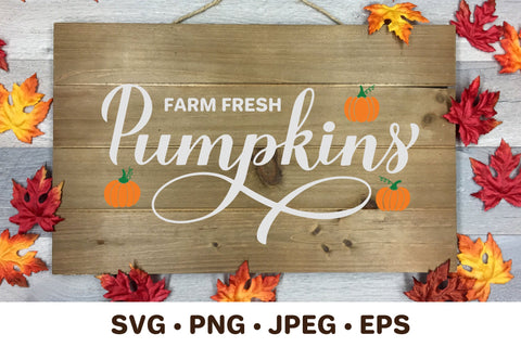Farm fresh pumpkins lettering. Farmhouse sign SVG SVG LaBelezoka 