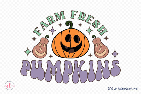 Farm Fresh Pumpkins, Retro Fall Sublimation Sublimation CraftLabSVG 