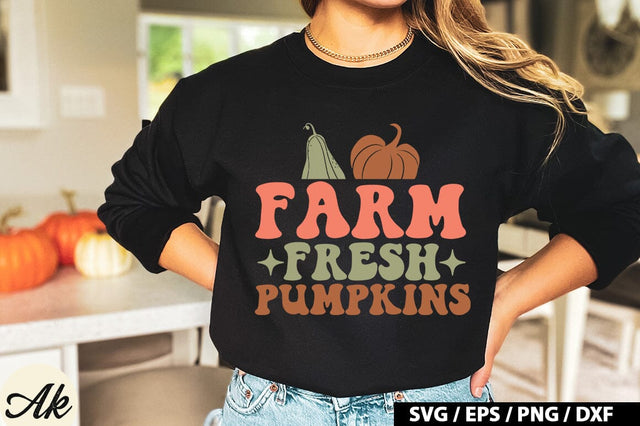Farm fresh pumpkins Retro SVG SVG akazaddesign 
