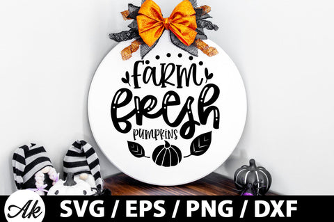 Farm fresh pumpkins Round Sign SVG akazaddesign 