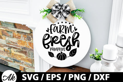 Farm fresh pumpkins Round Sign SVG akazaddesign 