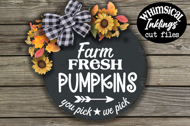Farm Fresh Pumpkins-Round SVG SVG Whimsical Inklings 