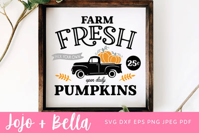 Farm Fresh Pumpkins Sign Svg, Farmhouse Pumpkins Svg, Pumpkin Sign Svg, Pumpkins Sign Svg files for Cricut, Sublimation Designs Downloads SVG Jojo&Bella 