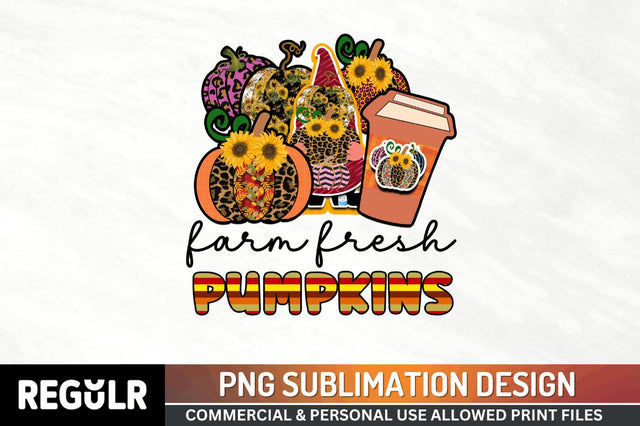 Farm fresh pumpkins Sublimation PNG, Vintage Autumn Sublimation Design Sublimation Regulrcrative 