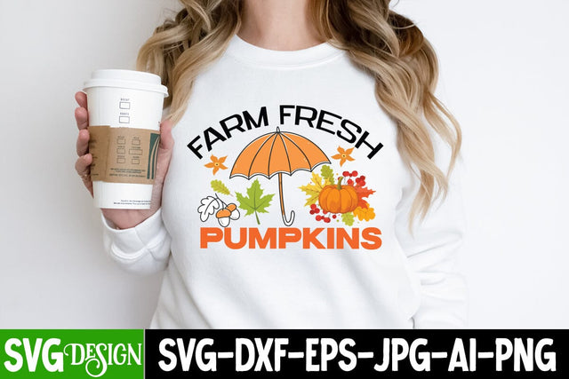 Farm Fresh Pumpkins SVG Cut File, Farm Fresh Pumpkins Sublimation PNG, Fall Farmhouse SVG Cut File , Fall Farmhouse SVG Quotes , Fall SVG Cut File, Autumn SVG Cut File,Fall Sublimation PNG Sublimation BlackCatsMedia 