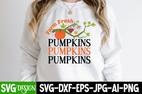 Farm Fresh Pumpkins SVG Cut File, Farm Fresh Pumpkins Sublimation PNG, Hello Fall SVG Quotes, Fall Farmhouse SVG Cut File , Fall Farmhouse SVG Quotes , Fall SVG Cut File, Autumn SVG Cut File SVG BlackCatsMedia 