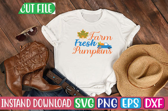 Farm Fresh Pumpkins SVG Cut File SVGs, Quotes and Sayings, Food & Drink, Holiday,On Sale, SVG Studio Innate 