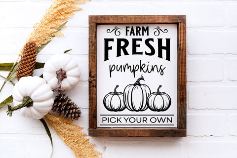 Farm Fresh Pumpkins SVG | Fall Sign Cut File SVG B Renee Design 