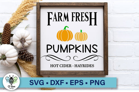 Farm Fresh Pumpkins SVG | Fall Sign SVG | Farmhouse SVG SVG B Renee Design 