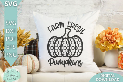 Farm Fresh Pumpkins SVG I Chicken wire Pumpkin SVG SVG Trendy Designs Online 