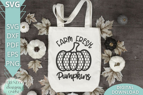 Farm Fresh Pumpkins SVG I Chicken wire Pumpkin SVG SVG Trendy Designs Online 