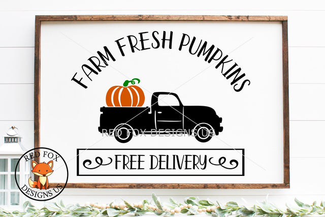 Farm Fresh Pumpkins SVG PNG DXF, Farmhouse Sign SVG RedFoxDesignsUS 