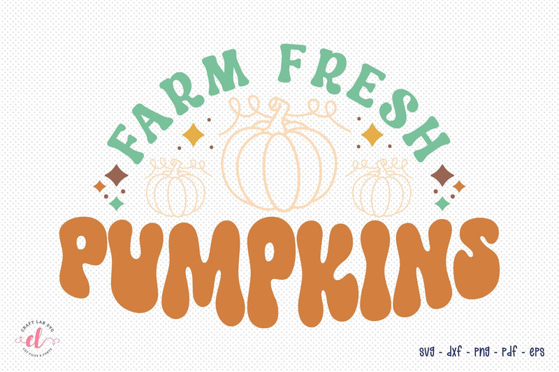 Farm Fresh Pumpkins SVG - Retro Fall SVG SVG CraftLabSVG 