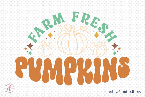 Farm Fresh Pumpkins SVG - Retro Fall SVG SVG CraftLabSVG 