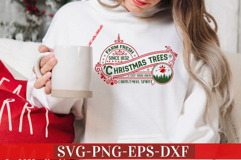 Farm fresh since 1832 christmas trees cut your own christmas spirit SVG SVG DESIGNISTIC 
