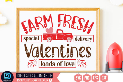 Farm fresh special delivery valentines loads of love SVG SVG DESIGNISTIC 