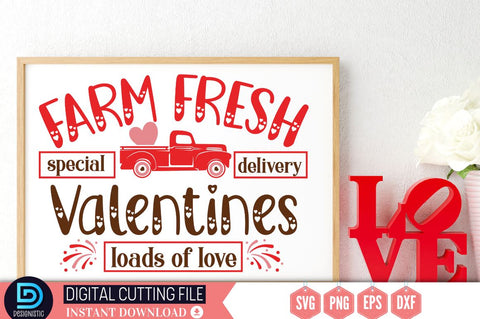 Farm fresh special delivery valentines loads of love SVG SVG DESIGNISTIC 