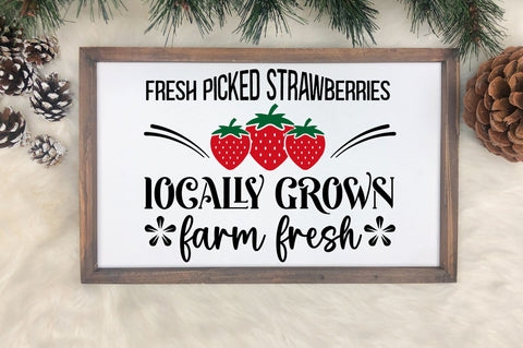 Farm Fresh Strawberries Sign Svg Bundle SVG Regulrcrative 