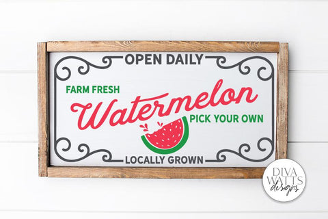 Farm Fresh Watermelon SVG | Farmhouse Sign | DXF and more SVG Diva Watts Designs 