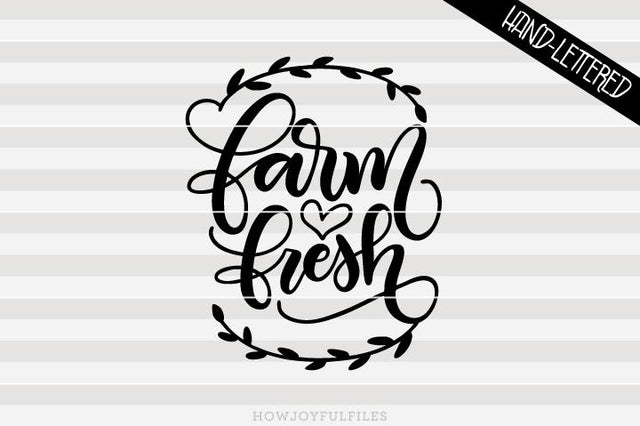 Farm fresh - Wreath - Kitchen sign art | SVG PNG PDF and DXF files SVG HowJoyful 