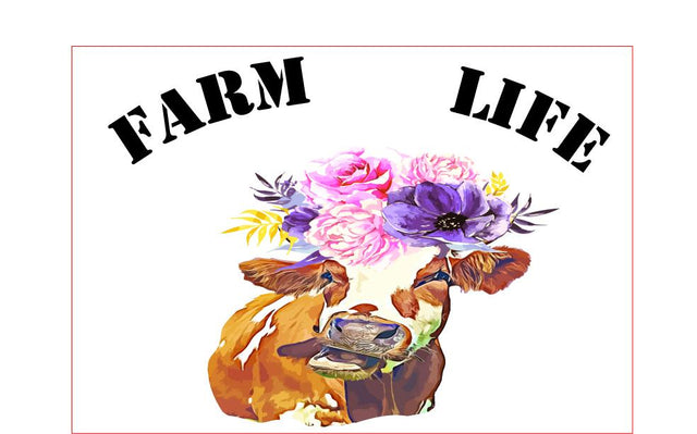 Farm Life Png, Cow Sublimation, Floral Graphic Sublimation sublimationhappy 