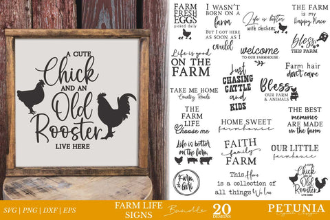 Farm Life Signs SVG | Farmhouse Sign Bundle SVG Petunia Digital Design 