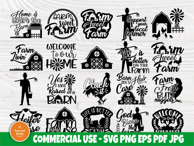 Farm Life SVG Bundle, Farmhouse Svg, Barn Svg SVG TonisArtStudio 