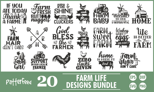 Farm Life SVG Designs Bundle SVG PatternFeed8 