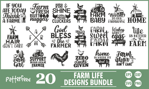 Farm Life SVG Designs Bundle SVG PatternFeed8 