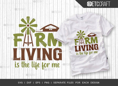 Farm Living Is The Life For Me SVG Cut File | Farming Svg | Farm Lover Svg | Farm Home Svg | Dairy Farm Svg | Farmer Svg | Farmhouse Svg | Poultry Svg | Quote Design SVG ETC Craft 