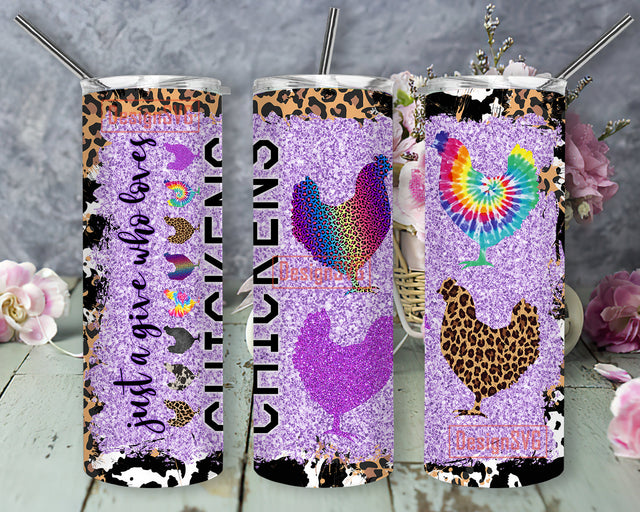 Farm Lover Chicken Design 20 oz Skinny Tumbler Just a Girl that Loves Chickens Sublimation Design Digital Download PNG Instant DIGITAL ONLY Sublimation DesignSVG 