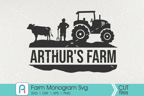 Farm Monogram Svg, Farm Svg, Farmer Svg, Farm Split Monogram SVG Pinoyart Kreatib 