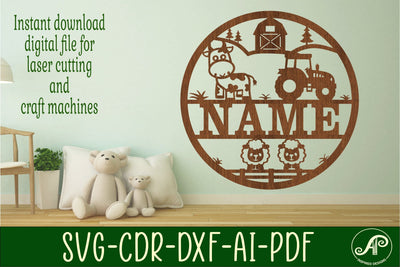 Farm name sign svg laser cut template SVG APInspireddesigns 
