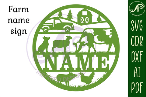 Farm Name sign svg laser cut template, wall art SVG APInspireddesigns 