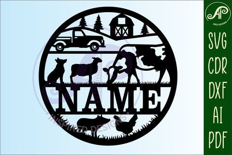 Farm Name sign svg laser cut template, wall art SVG APInspireddesigns 